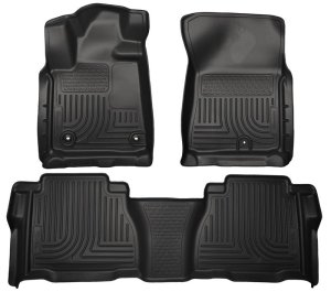 Toyota Tundra Floor Liners - Front + Rear - Husky Liners - WeatherBeater - Black - `12-`13